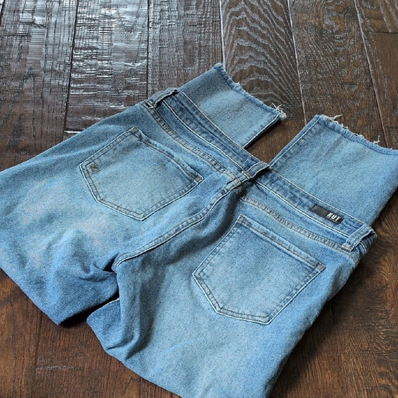 KUT FROM THE KLOTH I Reese Raw Edge Ankle Straight Leg Denim Blue Jeans, 10 - Picture 9 of 12